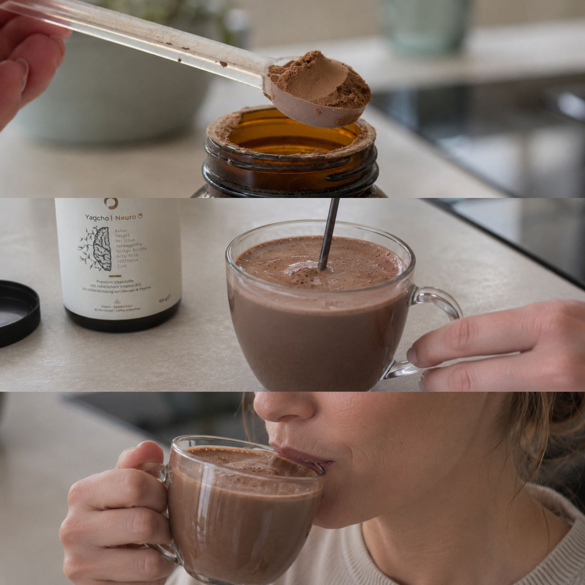 Yagcho spoon and tin when mixing